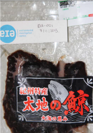 Carne de baleia adquirida via compra online no site da Rakuten