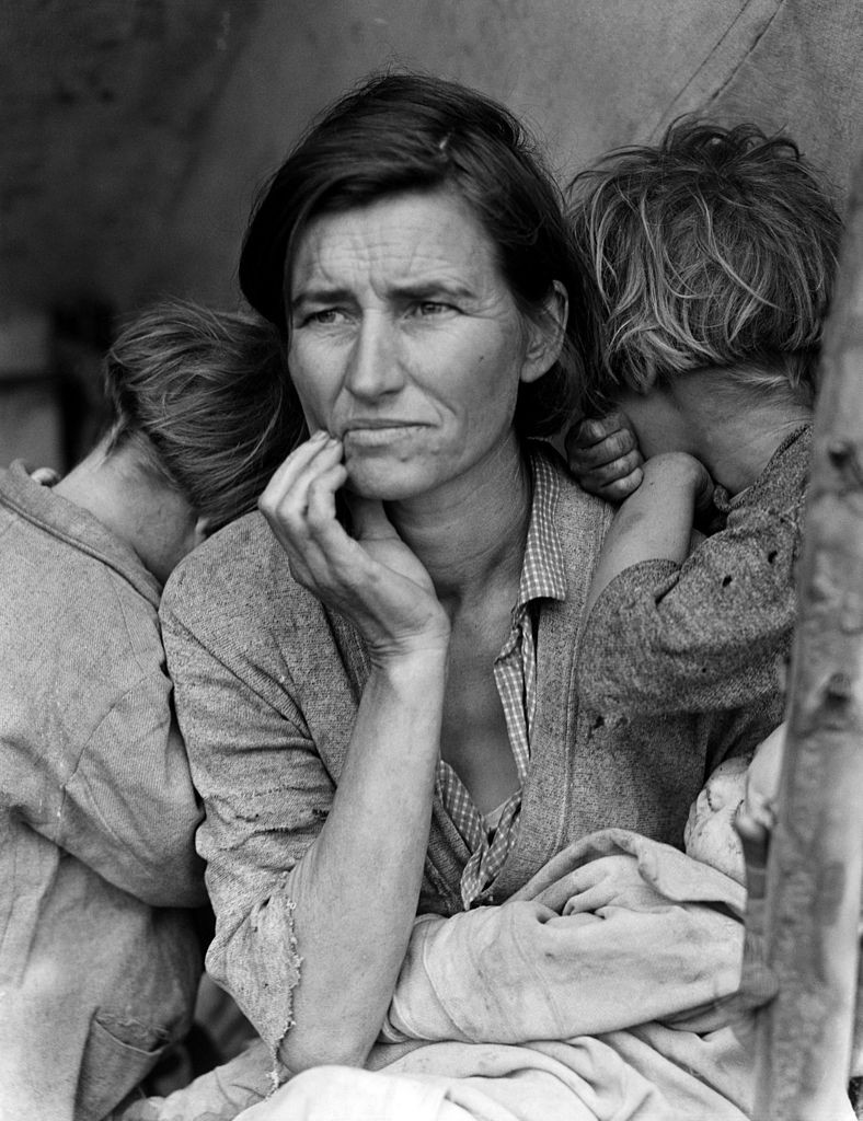 Uma das imagens mais marcantes do século XX: "Migrant Mother", tirada por Dorothea Lange em 1936. Seu nome era Florence Owens Thompson (1903-1983)