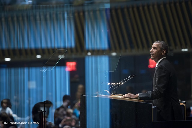 Barack Obama, presidente dos EUA, durante a Cúpula sobre Desenvolvimento Sustentável, em setembro passado na ONU (foto: United Nations Photo/Flickr)
